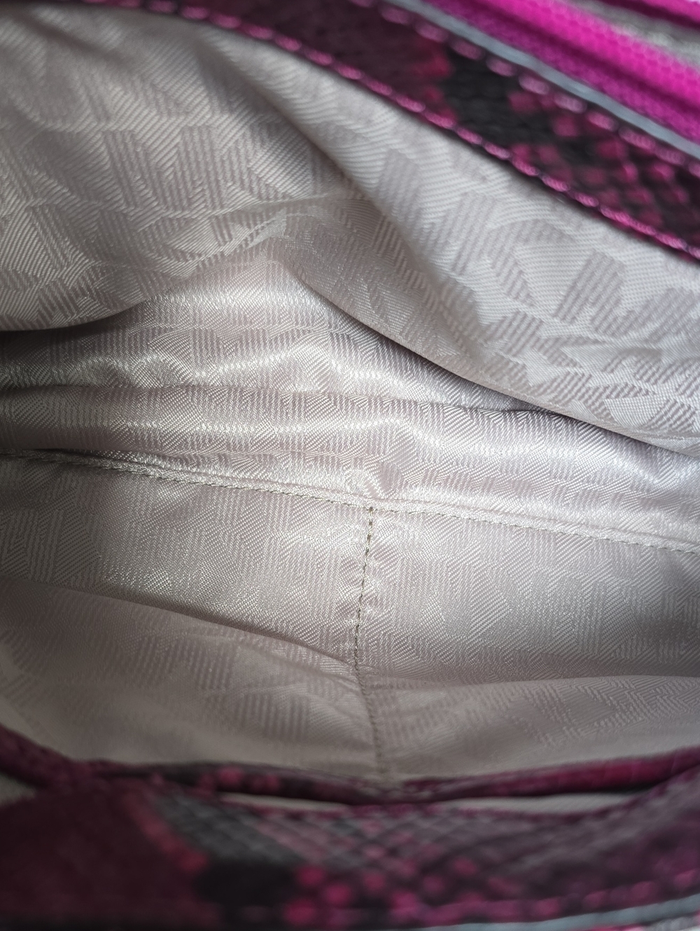 Michael Kors Sloan Fuchsia Quilted Snake Print Leather Chain Shoulder Bag - Picture 9 of 17